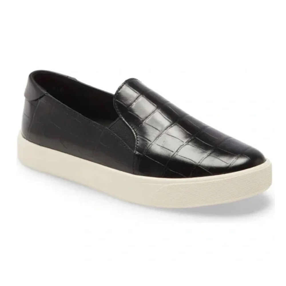 Cole Haan GrandSeries Croc Black Leather Slip On Casual Sneakers Women’s 8B